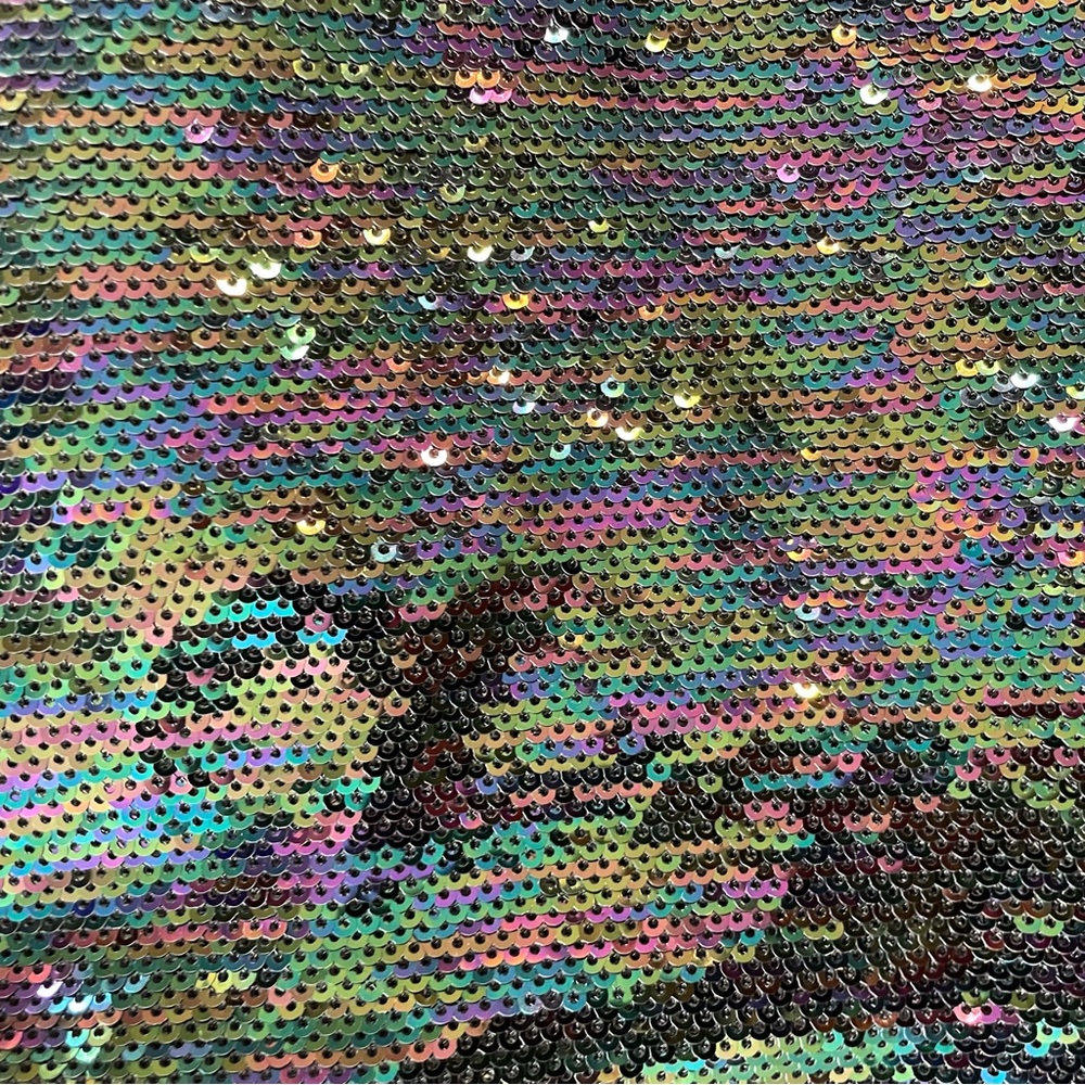 Queen of Sparkles Black Multi Color Sequin Skirt Size Large NWT - Picture 2 of 4